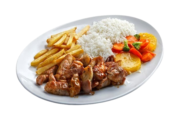 Beef a Portuguesa (arroz, batata frita e salada)