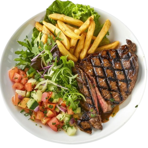 [CO-08] •	T-bone (legumes /arroz, batata frita e salada)